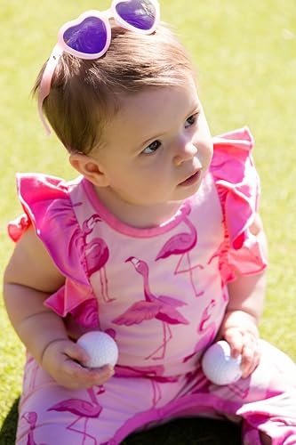 Image of MONICA + ANDY Double Ruffle Romper, 100% Organic Baby Clothes for Girls, Baby Onesie, Newborn, Infant & Toddler Sizes