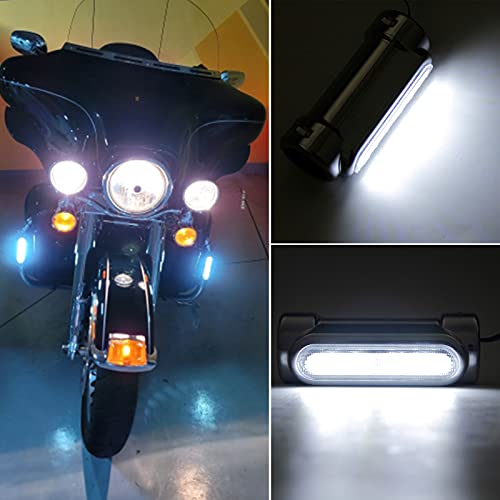 Autokun Motorcycle Highway Bar Lights Universal Fits 1-1/4" Crash Bar Switchback Led Turn Signals Drl Compatible With Road King Street Glide Dyna Sportster Touring Victory Bikes (1 Pair) #TOP1