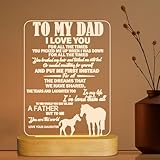 To My Dad Gifts from Daughter,3D Night Light Wood I Love You Daddy LED Illusion Table Lamp for Men Father's Day Birthday Present