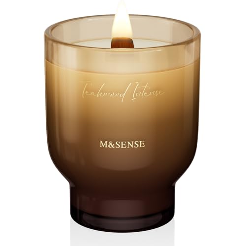 M&SENSE アロマキャンドル 木芯 大型 焚き火の音がするキャンドル 470g 95時間 パチパチ音 大蜡烛 ロウソク アロマ 癒しグッズ プレゼント 女性 人気 リラックス ギフト ホワイトデー バレンタイン 母の日の商品画像（Amazon）