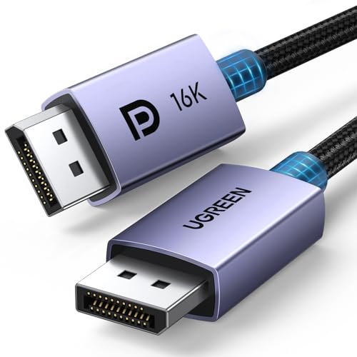 UGREEN 16K DisplayPort Cable 9.9FT 240Hz DP 2.1 to DP Lead 16K@30Hz 8K@240Hz 4K@240Hz HDR DSC 1.2a MST FreeSync G-Sync HDCP 2.3 Display Port Cord for TV PC Video Card Monitor (3M)