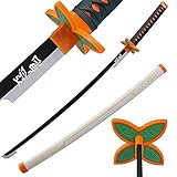 RENGENG Cosplay White Kochou Shinobu Anime Sword, Hand-Wound Wax Rope