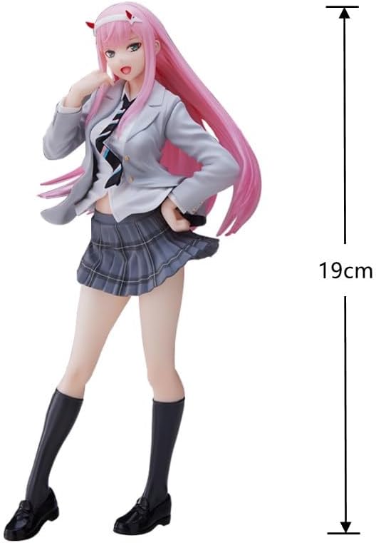 Miniatura 7 de QAHEART Figura de anime Zero Two figura de acción, estatua modelo, uniforme escolar de 7.48 pulgadas, figura 02, figura de PVC hecha a mano,