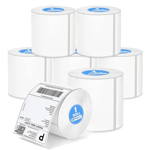 Image of MOREBLUE Direct Thermal Shipping Labels 7 Roll 4x6 Inch, 2800 Self-Adhesive Shipping Labels, Strong Sticky Smudge-Free & Jam-Free Thermal Printer Labels for Ecommerce & Courier Shipping Stickers