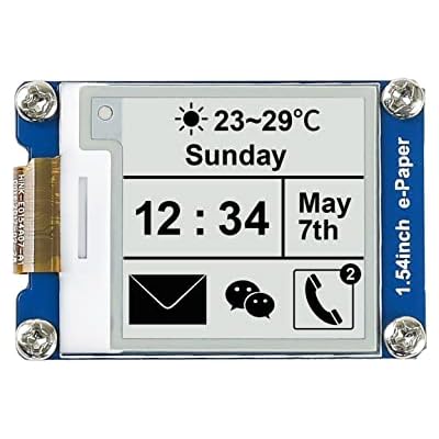 Waveshare 1.54 Inch E-Paper Display Panel Module V2 Kit 3.3v/5v 200x200 resolution E-ink Electronic Screen Partial refresh for Raspberry Pi/Jetson Nano/STM32 with SPI Interface