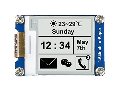 Image of Waveshare 1.54 inch E-Paper Display Panel Module 200x200 Resolution 3.3v E-Ink Electronic Screen SPI Interface for Raspberry Pi /Arduino /Nucleo Support Partial Refresh