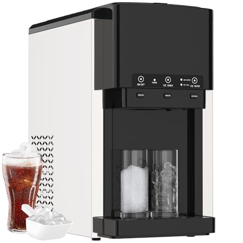 3-in-1 Countertop Ice Maker, 20KG/24H, Crushed Style Ice Crusher and Cube Maker, with Cold Water Dispenser