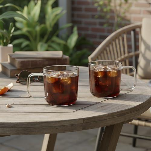 Set de 2 mugs de vidrio borosilicato 20 oz con asa miniatura 2