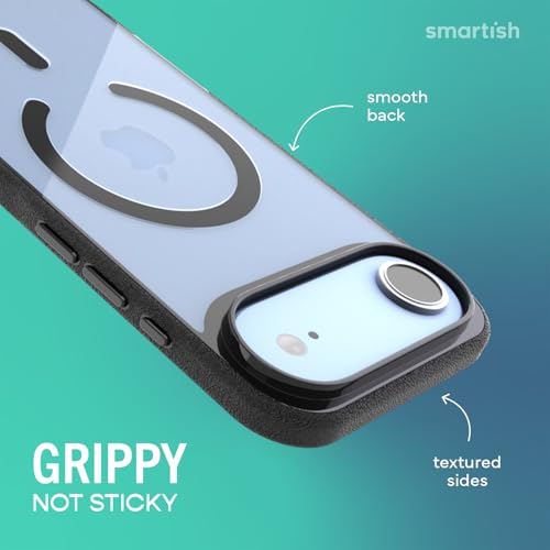 Smartish® iPhone Air MagSafe Clear Case - Gripmunk Magnetic Slim Case [Lightweight + Protective] Anti-Yellowing Thin Grip Clear Cover for Apple iPhone Air - Clearly Black by Smartish - Image 5