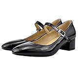 lack pumps beige tamaris  Etebella Damen Mary Jane Lack Pumps mit Blockabsatz und Riemchen 4cm Absatz Komfortschuhe (Schwarz,34)