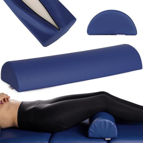 HABYS Lagerungsrolle Halbrund, Nackenrolle, Knierolle Lagerungsrolle, Nackenkissen, Lagerungskissen für Massage und Therapie, MDR-Zertifizieriung, Kniehalbrolle in Größe:60x19x9, Blau
