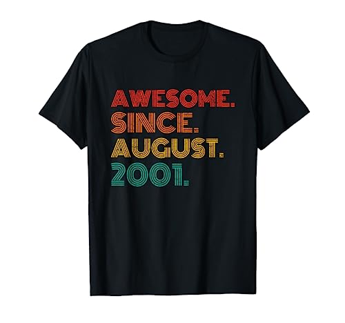 Awesome Since August 2001 Birthday Gifts Idea 2001 Vintage Camiseta