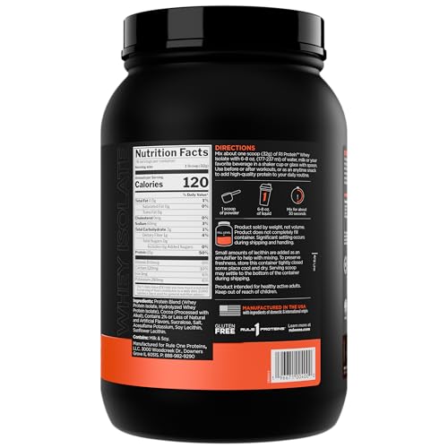 Image of Rule 1 R1 Protein Whey Isolate - with 25g Protein & 6g BCAA Exclusively from Isolated & Hydrolyzed Sources for Workout Recovery (2 Pounds*, Chocolate Fudge)