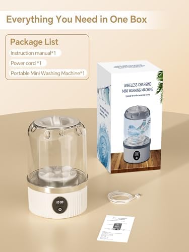 Portable Washing Machine,Mini Underwear Washer with LED Display,1L Small Washer,IP67 Waterproof, Delicate Wash for Socks,Bikinis & Doll Clothes,Ideal for Travel,Apartment,Camping,Dorms - 5