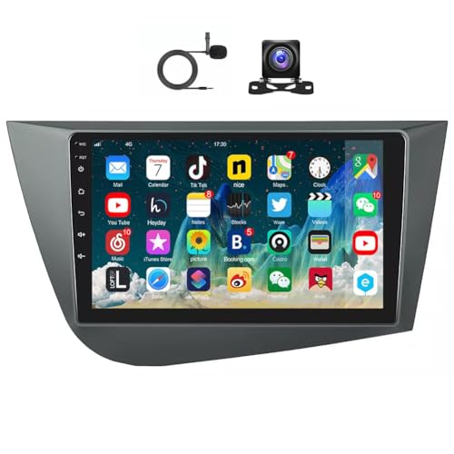 9 Inch Android 13 Car Stereo for Seat Leon MK2 2005-2013 Car Stereo Radio Wireless Carplay Android Auto Car Radio with Touchscreen Backup Camera WiFi Bluetooth GPS FM RDS 2G+32G Huamengyuan