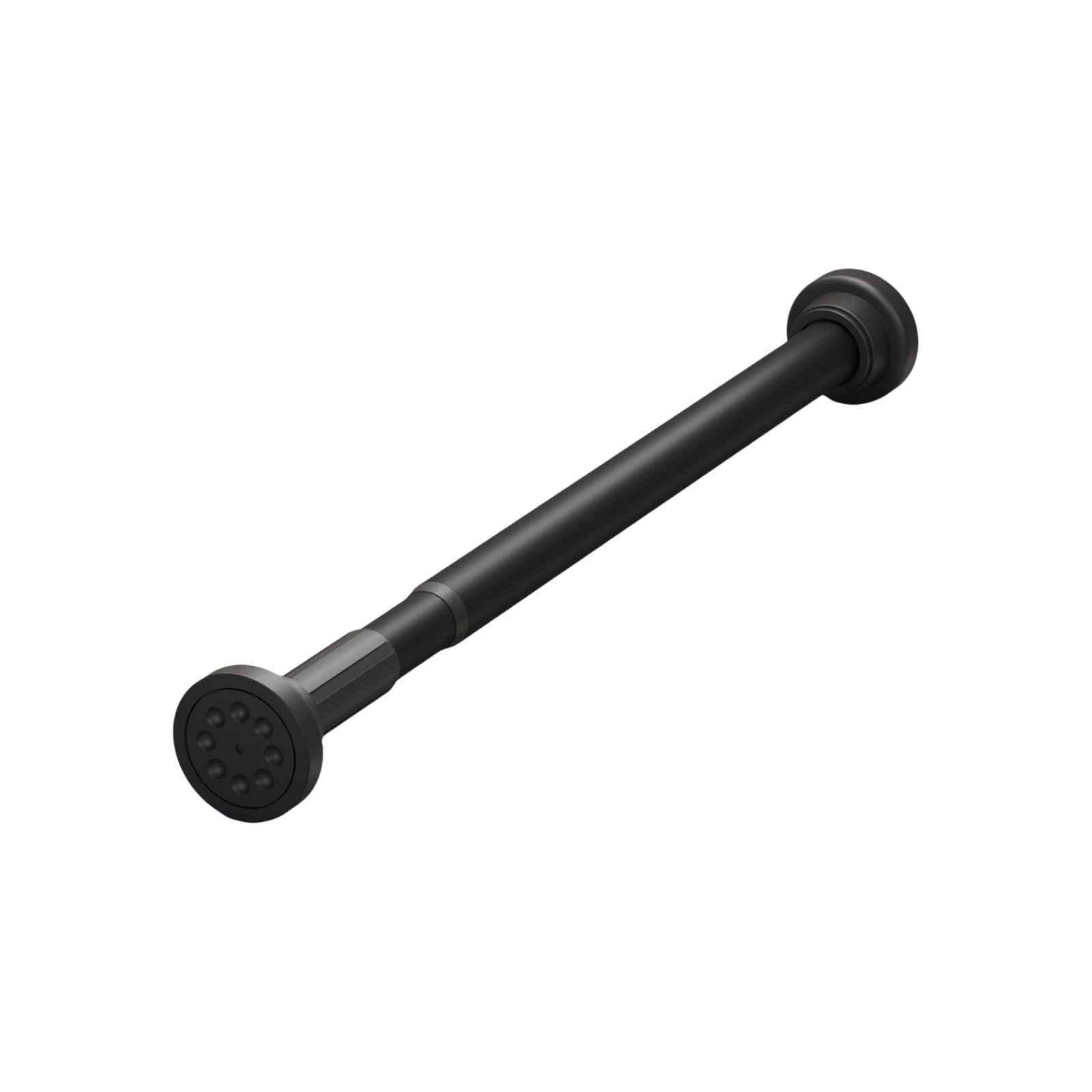 Adjustable Carbon Steel Shower Curtain Rod Retractable Sturdy Easy To Install Wardrobe Hanging Pole No Drilling Required stable(Nero,50-80cm)