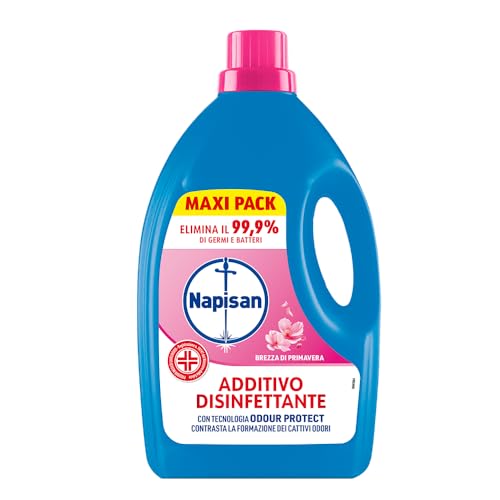 Napisan Additivo Disinfettante Lavatrice alla fragranza Brezza di Primavera, 2 Confezioni da 2.2 Litri di Additivo Liquido per Lavatrice, Contro i Batteri e i Cattivi Odori - Immagine 1