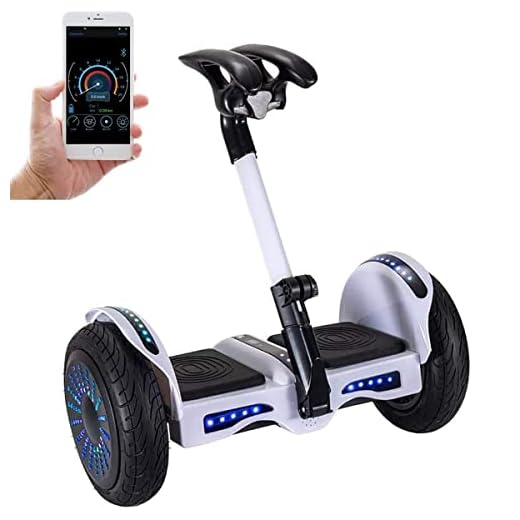 Smart Self-Balancing Electric Scooter, 10" Tires Balance Hoverboard with LED Light, Bluetooth APP Management, Easier to Ride and Safer Idea Gifts for Kids and Adults - White Upgrade
