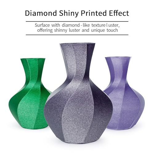 Image of ZIRO 3D Printer Filament, 1.75mm Shiny Sparkle PLA with Glitter, Diamond Series Filament, Twinkling PLA 1kg /2.2lbs Spool, Bright Color Material, Dimaond Lavender