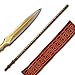 Edgeoprops Pure Gold Plated Spear Leviathan Handmade Brass Draupnir Kratos's Spear Etched Blade Head Sharp Functional Spear.