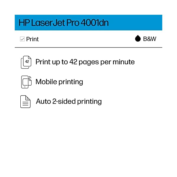 HP LaserJet Pro 4001dn Printer, Print, Fast speeds, Easy setup, Mobile printing, Advanced security, Best-for-small teams, Ethernet/USB only - Image 3
