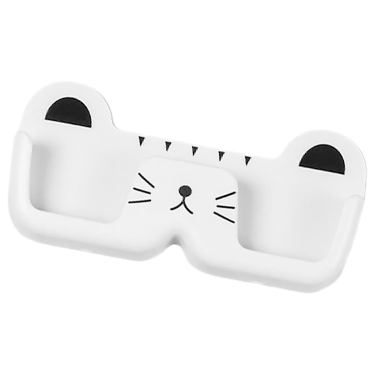 UKCOCO Wandmontierter Brillenhalter Katzenform aus Abs Platzsparender Bohrfreier Brillenaufbewahrungsorganizer Praktisches Sonnenbrillen Lesebrillen etui für Zuhause Weiß