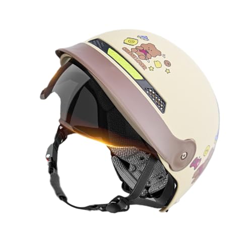 安全のためのオートバイハーフ - 28cmサンバイザーギア、軽量ヘッドプロテクター、乗馬、調節可能な安全シェル |クイックリリースサイクリング 男性女性ATVクルーザー自転車スクーター用