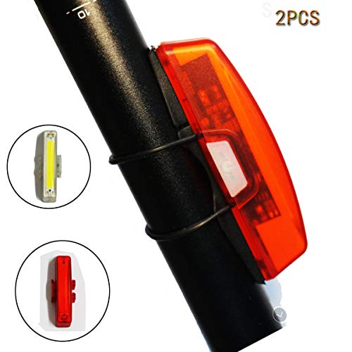 Luz de Bicicleta Delantera & Luz Bicicleta Trasera,LED Luz Trasera para Bicicleta,Linterna LED para Bicicleta Recargable USB (Multi Modes IP44 Faro)-Fácil de Instalar Luces Máxima Seguridad Ciclismo