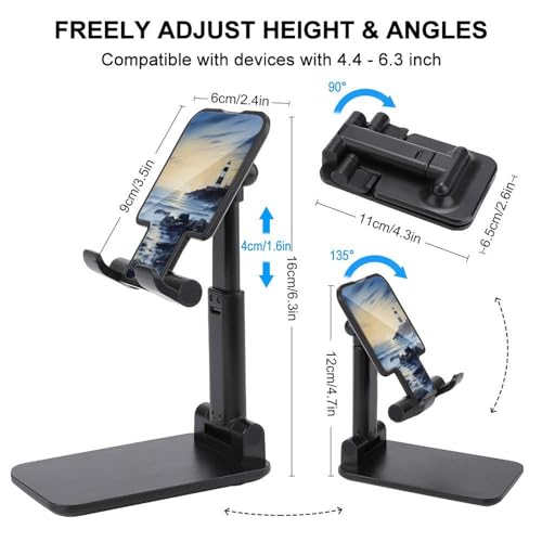Support de téléphone pliable pour bureau réglable station d'accueil smartphone