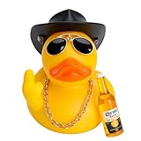 TMZELOA Mini Pato Divertido para Coche – Pato Dedo Medio en PVC para Decoración de Salpicadero, Humor y Anti-Estrés – Figura DIY con Accesorios para Auto, Oficina y Hogar