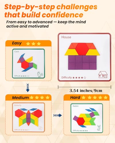 ECROUATY Dementia Activities for Seniors, Wooden Puzzle Matching Game for Elderly Adults, Memory Games for Seniors with Dementia, Alzheimers Products, Colorful Visual Cognitive Therapy Gift - Image 4