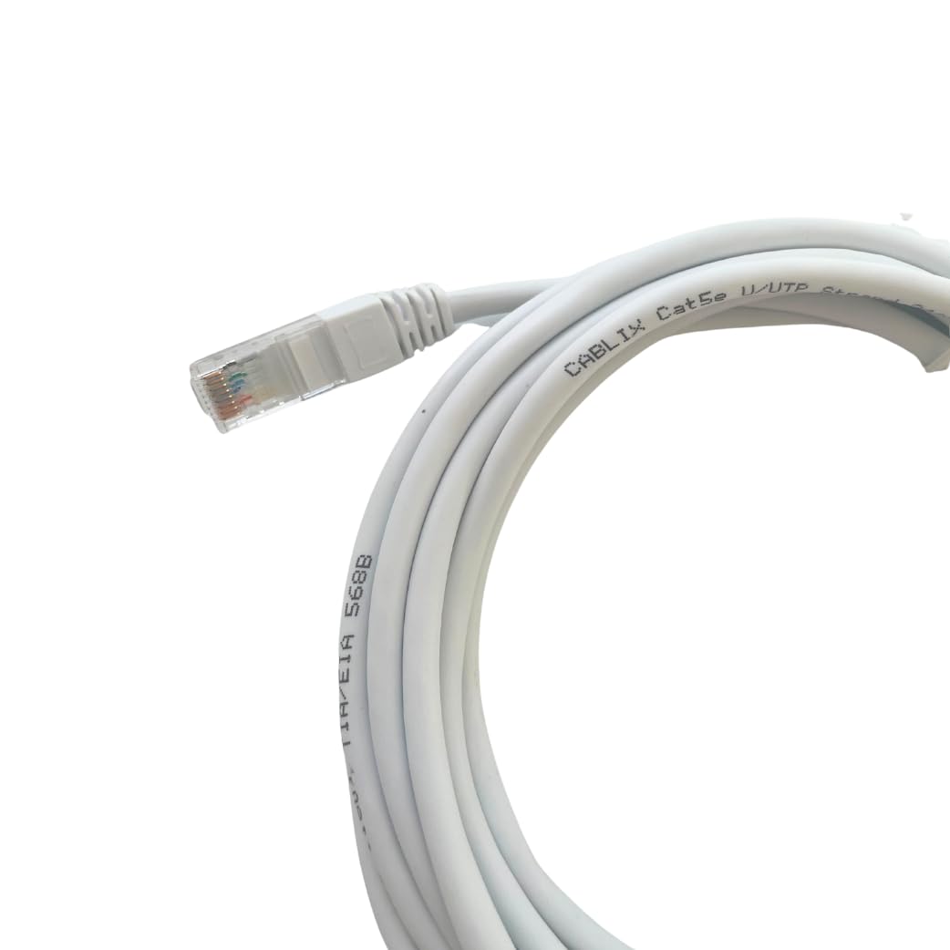 Cat 5E UTP Patch Cord with Boot, 10ft, White, 10-Pack – Reliable Ethernet Cable for Fast Networking & Internet Connections