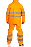 Mivaro Herren Regenanzug Warnschutz EN ISO 20471, hohe Sichtbarkeit, Größe:L, Farbe:Neonorange