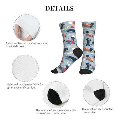 MOLIAN Cute Hippo Athletic Crew Socks For Women Men Novelty Sports Socks4