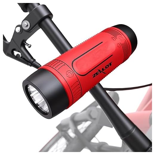 Outdoor Bluetooth Speaker Zealot S1 4000mAh Wireless Speakers for Bicycle Waterproof Power Bank LED Light with Full Accessories(Bike Mount, Carabiner.)(Red)
