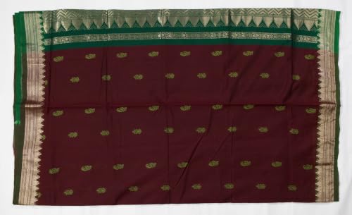 Generic maroon gadwal silk saree – image 3