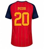 Pedri Men's Soccer Jersey #20 Stadium Fan National Regular Fit M Red
