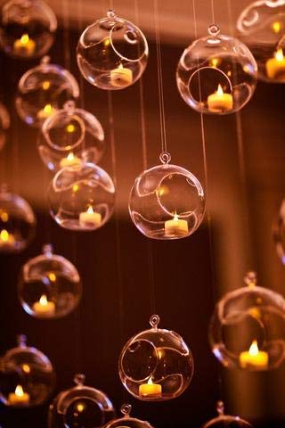 Yug Glass Hanging Planter Tea Light Candle Holder, Crystal Clear Hanging Glass Planters for Indoor and Outdoor Decoration, Pack of 2-image-48