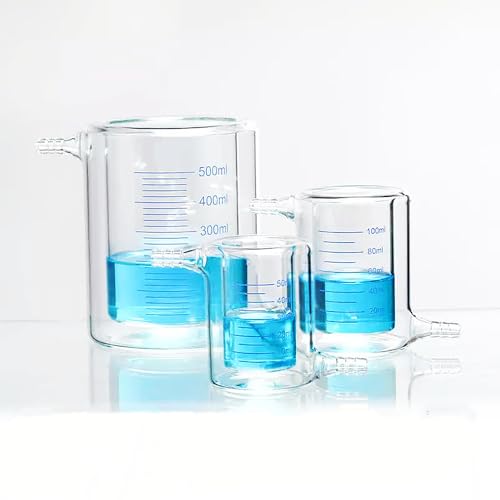 High Borosilicate Glass Double-Layer Photocatalytic Reactor Beaker - Thick Walled Jacket with Scale, 1pcs(100ml)