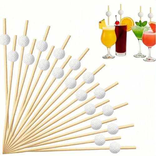 100 Pieces Golf Toothpicks 4.72 Inch Golf Skewers Golf Cocktail