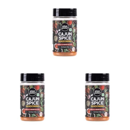 Image of Urban Platter Cajun Spice Seasoning, 80g (Bold Blend of French, African and Southern American Flavours | Spicy and Aromatic | Great for Fries, Grills and Stir-Fries) (Pack of 3)