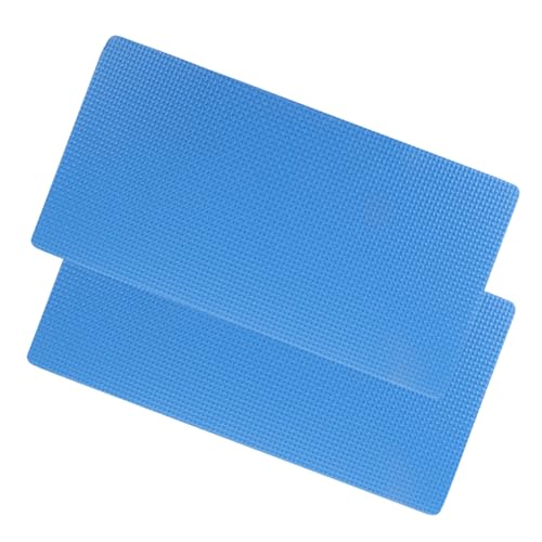 MERRYHAPY Lot de 2 Tapis de Yoga Antidérapants Bleu, Coussins de Protection en Mousse Eva pour Genoux et Coudes, Petits Accessoires Légers pour Exercices de Fitness et Yoga