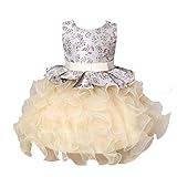 [Cousannory] ワンピース 女の子 ベビードレス 女の子 ワンピース 新生児 セレモニードレス 赤ちゃん フォーマル ワンピース チュール ロングドレス キッズ プリンセス ドレス かわいい aライン ノースリーブ チュチュドレス 70 80 90 誕生日 退院 お宮参り(#03ベージュ1,2XL)