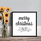 Letrero de madera rústico con marco de Feliz Navidad, 7 x 7 pulgadas