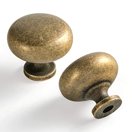 Yanxia Set of 12 Elegant Antique Brass Cabinet Knobs - Classic Round Kitchen Hardware, Vintage Drawer Pulls Sleek Retro Dresser Handles by Yanxia - Used condition - US$33.11