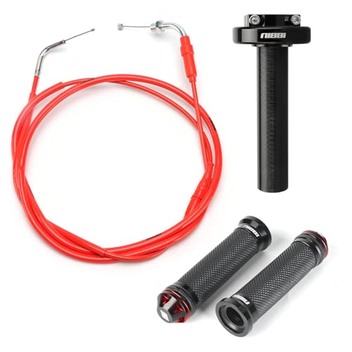 Image of NIBBI Throttle Assembly Set, 7 /8'' Grips 22mm Twist Throttle with Cable, Fit for Scooter GY6 Moped ATV