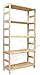 Modo24 R-10 - Scaffale in legno massello, 5 ripiani, 166 x 83 x 33 cm, per libreria, cantina, ufficio