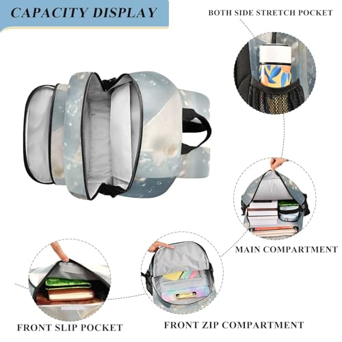 Laptop Backpack Fashion Travel Backpack for Women Men Pure Pearl Bow School Backpack for Teens Boys Girls,Water Resistant & Lightweight4