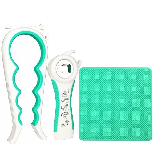 Latest Jar Opener and 5 in 1 Bottle Opener with Rubber Jar gripper Pad Ideal for Seniors with arthritis Weak Hands and Low Strength