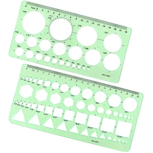 Tamaki Circle Template, Geometric Drawings Stencils, 2 Pack